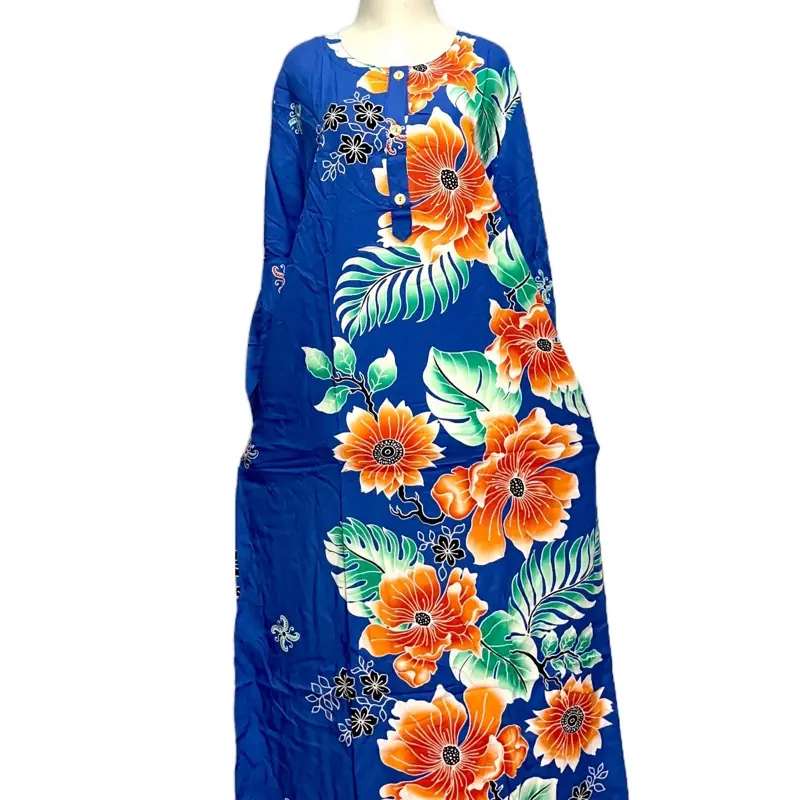 Longdres Kencana Ungu Lebel Biru Lengan panjang Ld 120 cm
