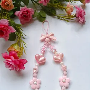 Gantungan Tali Lanyard HP Model Manik-Manik Bunga Mutiara Aesthetic Phonechic Bahan Berkualitas Tinggi Desain Eksklusif Cocok Untuk Hadiah Koleksi Pribadi