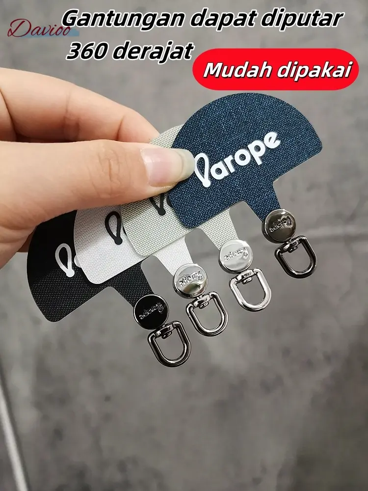 Mika Bisa Diputar Gantungan Casing Klip Konektor HP Lanyard Kartu Ponsel Universal Motif Berwarna Anti Hilang
