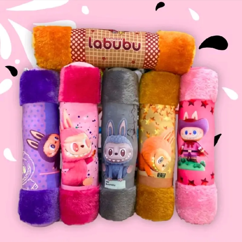 Guling Tidur Rusfur M Print Karakter Labubu - Model Terbaru 0