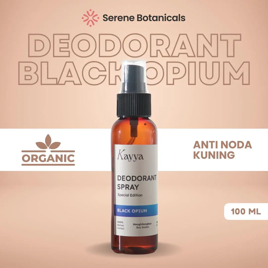 Deodorant Spray Tawas Black Opium 100ml Bebas Bau Ketiak dan Tubuh