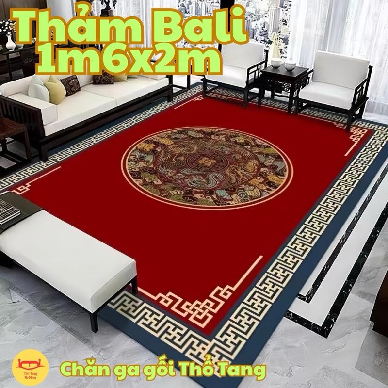 Thảm Bali 1m6x2m thảm trải sàn trang trí phòng khách phòng ngủ và phòng ăn