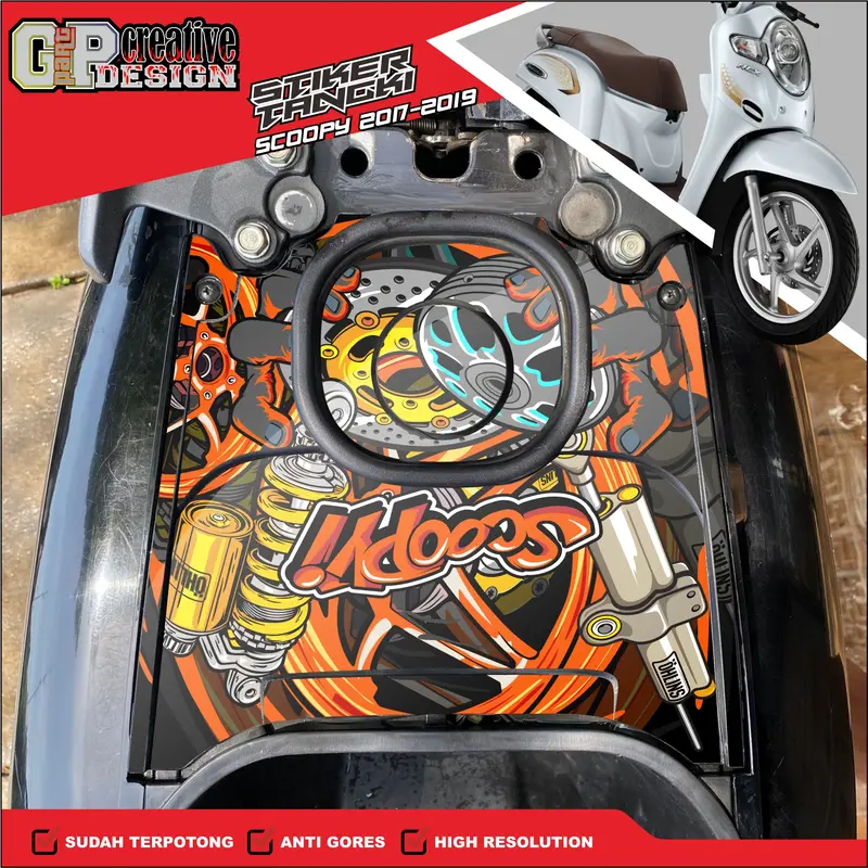Stiker Tangki Bensin Scoopy 2017-2020 Sticker Tengki Motor Honda Scoopy Fi New 1