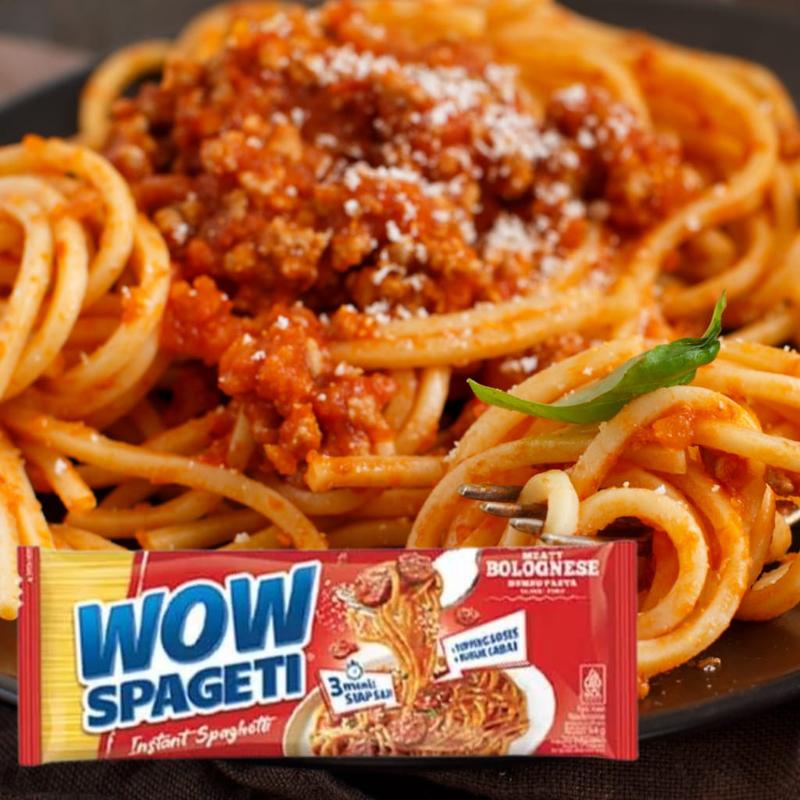 WOW SPAGETI Instan 88 grams Aglio Olio Carbonara Dan Bolognese Dengan Sos( Wow Spaghetti )