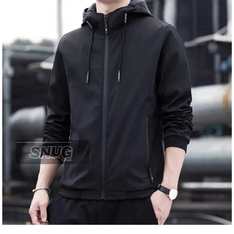 EVERFUSE jaket pria wanita waterproff semi korea unisex Waterproof Zipper Panjang motor