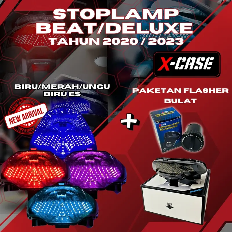 X-case Lampu Stop All Beat New Deluxe Beat CBS Beat Eco Beat Street Coloseum Running 8 Mode Beat Deluxe 2020-2023 Stoplamp Running Motorcycle WD178 1