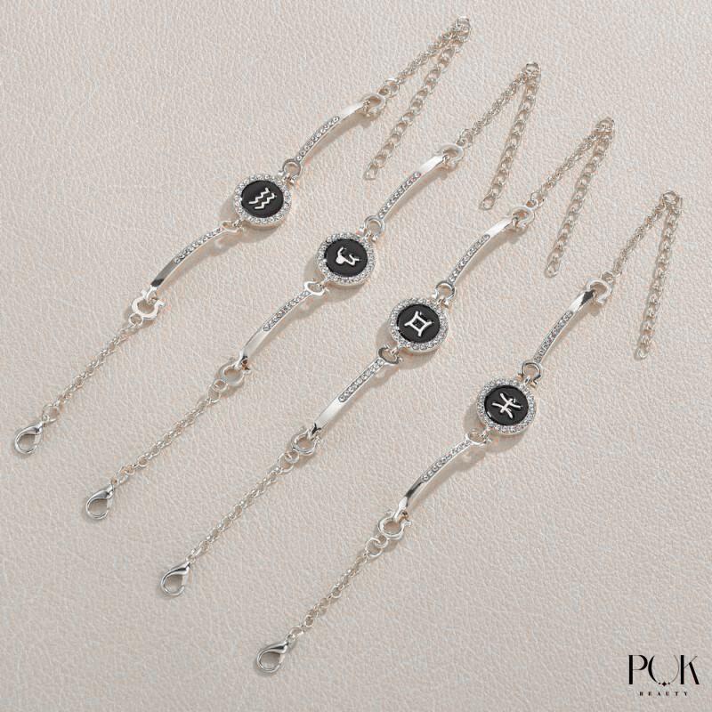 vòng tay phụ nữ Mười hai cung hoàng đạo Lắc tay Vòng Tay Cung Hoàng Đạo Thiết Kế Mười Hai Được Làm Bằng Thép Titan Không Bị Gỉ Và Mài Mòn Có Thể Điều Chỉnh Kích Thước Thích Hợp Làm Quà Tặng Cho Bạn Gái Vòng Tay Tình Bạn,Phụ Kiện Trang Trí Tay