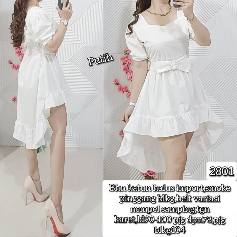 Product Introduction of 2801 - Dress bhn Katun halus import, smoke pinggang blkg, BELT Variasi 17