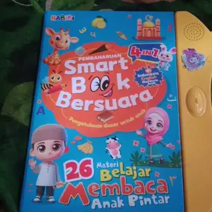 Habibi Buku Edukasi Elektronik 4-in-1 Bersuara - Belajar 4 Bahasa (Inggris, Mandarin, Indonesia,Arab) | Mainan Edukasi Interaktif untuk Pemula, 26 Materi & Lagu