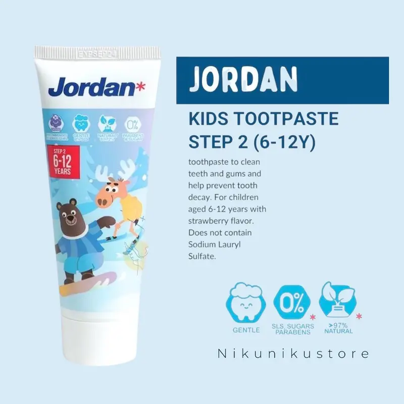 Pasta gigi JORDAN Step 1 0-5th & Step 2 6-12th ORIGINAL Sikat Gigi gc tooth mousse  original Kids Brush Perawatan 8