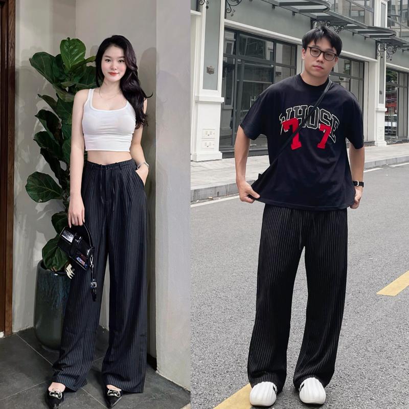 Quần ống suông kẻ sọc PAMSTUDIO bản cao cấp chất liệu tuytsi kẻ sọc không nhăn , độ bền cao , thoáng mát , form ống suông , cạp 1/2 chun , phong cách streetwear , thời trang nam nữ unisex L59 Menswear