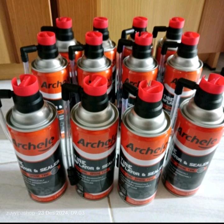 Pompa Ban Darurat Plus Cairan Anti Bocor Ban Tublees ARCHELE 450 ml 4