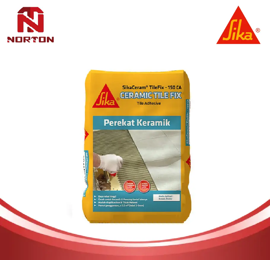 SIKACERAM TILEFIX-150 CA 25KG CERAMIC ( Mortar siap pakai dengan modifikasi polimer untuk perekat keramik )