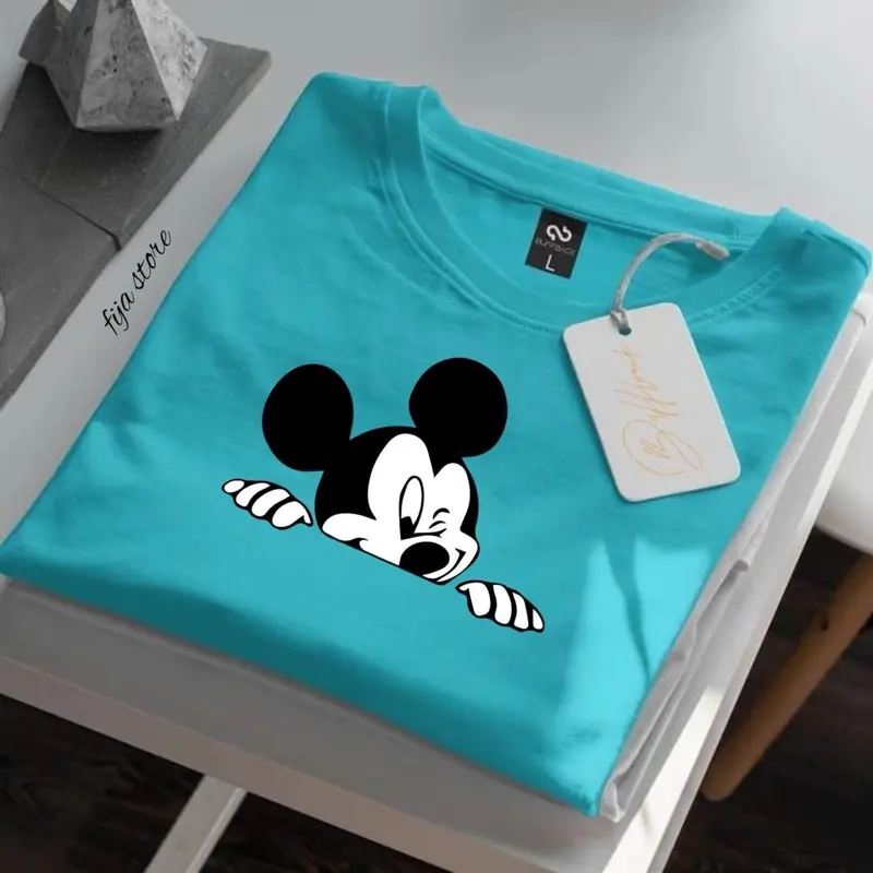 Kaos Branded Fashion Stayle import Kaos Wanita Kaos pria Lengan Pendek Elegan Katun Baju Atasan Polos Distro Oversize Dewasa Motif Panjang Tshirt Cewek Keren Santai 3