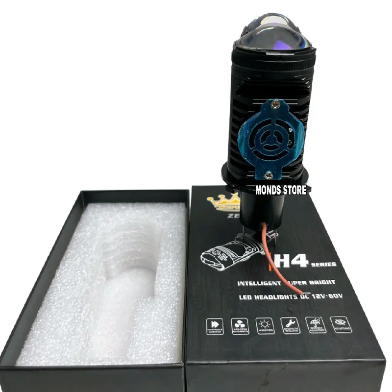 Lampu Utama H4 Cahaya Biled Super Terang Devil Plus Kipas Pendingin Lampu Sorot H4 Premium High Low Arus AC DC 6