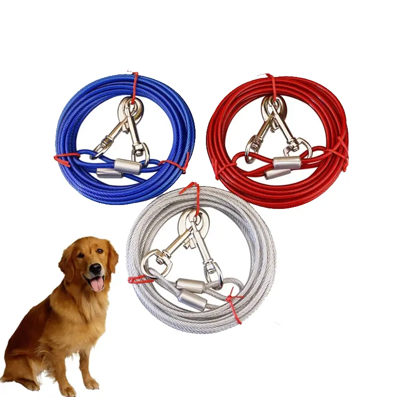 Cáp Buộc Chó, Dài 3m, Cho Chó, Sử Dụng Ngoài Trời, Dây Buộc & Dây Xích Chó, Dây Buộc Chạy Chó Bền, Thích Hợp Cho Các Hoạt Động Ngoài Trời, Sân Và Cắm Trại, 1 Chiếc 8