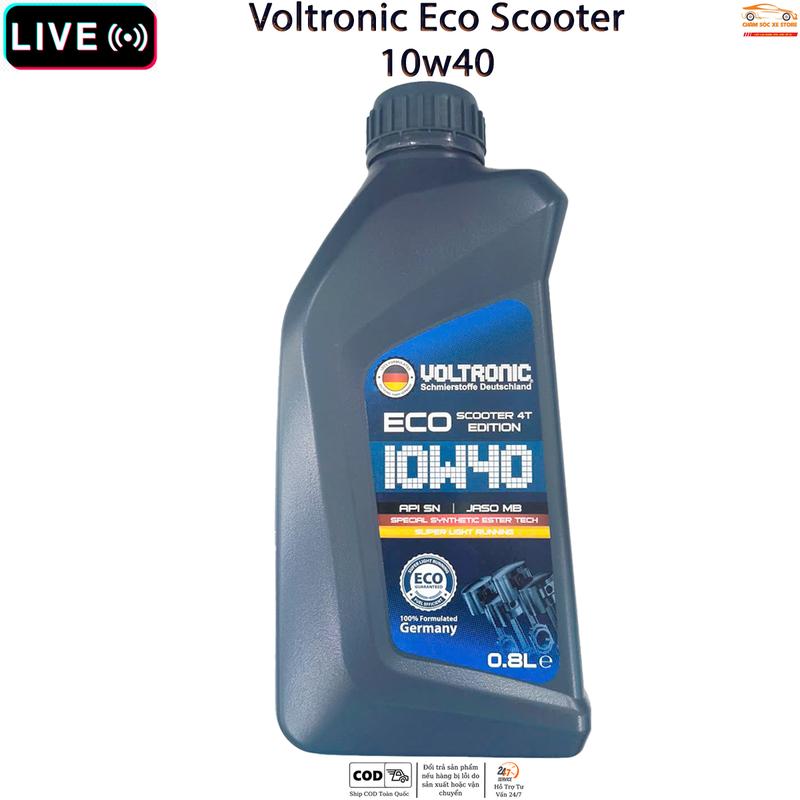 [ LIVE ] Dầu Nhớt Dành Cho Xe Tay Ga Voltronic ECO Scooter 10w40 - Không Kèm Quà (CHAI NHỰA)