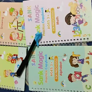 Paket Lengkap Isi 4 Buku Ajaib Book 4 Buku + Pulpen Tinta Bisa Menghapus Sendiri - Belajar Menuis