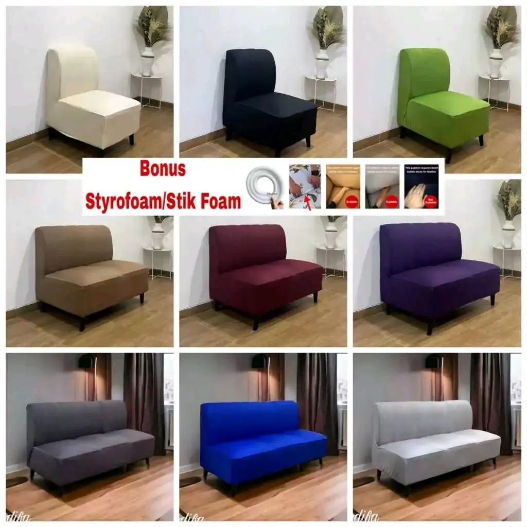 Star+ Cover sofa 1/2/3 dudukan TANPA tangan/ Sarung sofa POLOS elastis