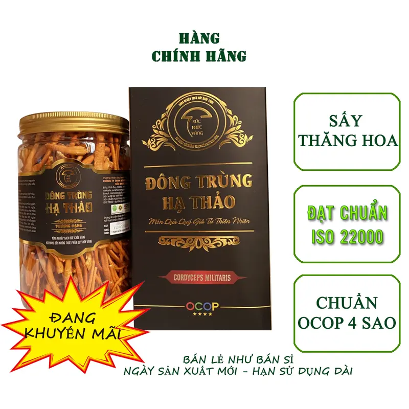 Đông trùng hạ thảo sấy thăng hoa lọ 40g sợi rối(ít gãy), chủng giống Nhật Bản, dược chất cao. 1