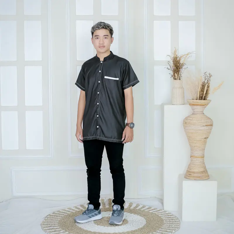 KEMEJA KOKO BAJU MUSLIM PRIA LENGAN PENDEK KURTA DEWASA FASHION MUSLIM 7