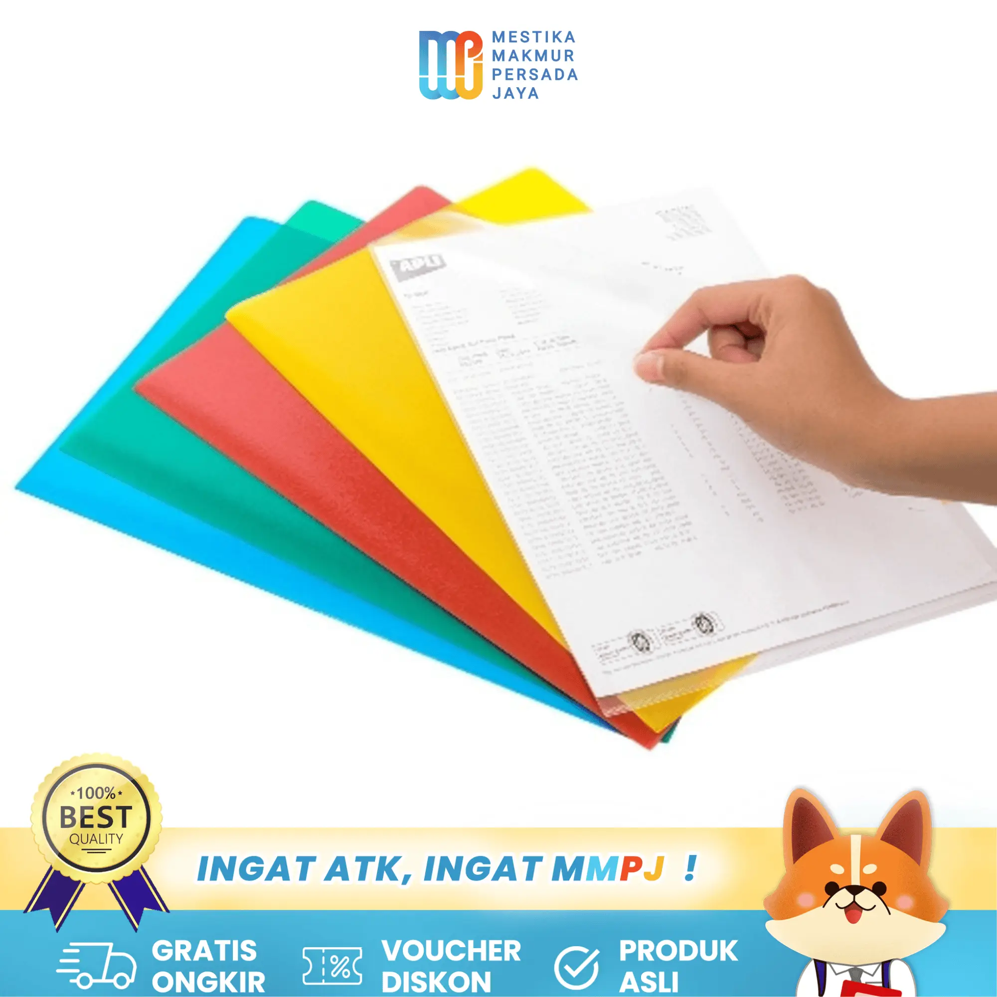 Bantex Letter File Tempat Dokumen Berkas Ukuran A4 0,11mm Plastik Pelindung Kertas Berkas Dokumen