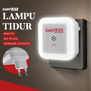 TaffLED Lampu Tidur LED EU Plug Sensor Cahaya Cool White 250V 0.5W - L200