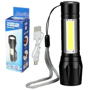 Senter Swat mini yang super terang dengan 3 Mode : senter biasa, kelap kelip dan lampu cob (lampu di gagang senter)