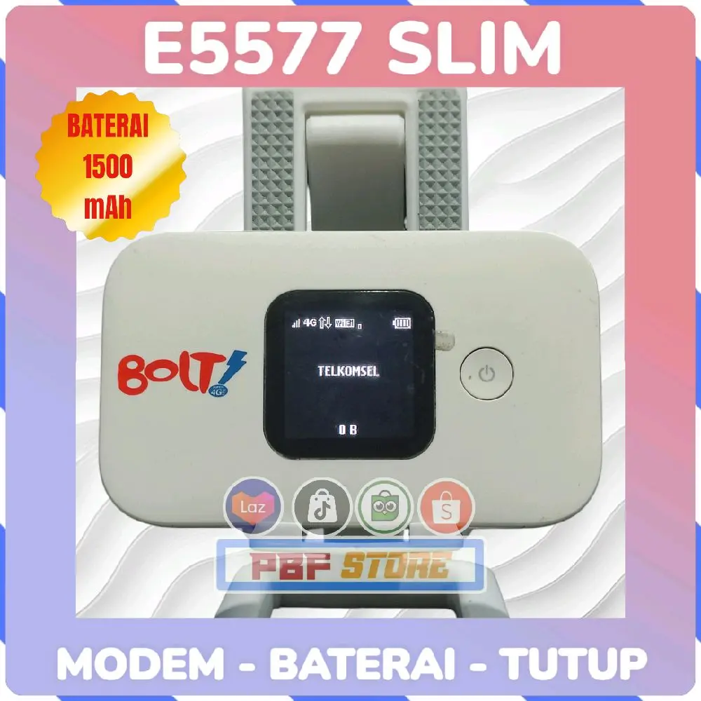 Modem MiFi 4G Bolt E5577 Slim Huawei E5577 Slim Bisa Semua Operator Baterai 1500mAh
