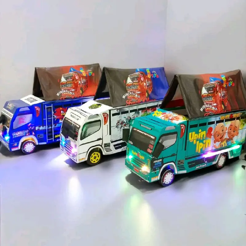 OBRAL MAINAN TRUK OLENG MINIATUR LAMPU  Led DAN TERPAL MOTIF 5