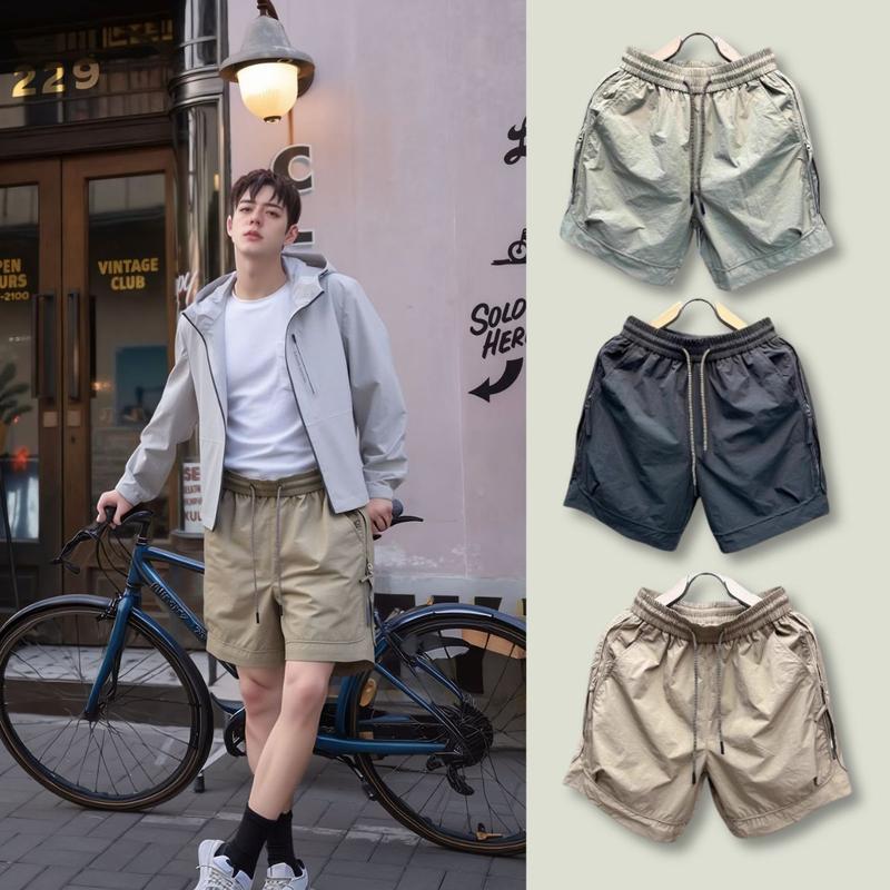 Quần Short Nam Nữ 2 Lớp Cao Cấp – Vải Gió Nhăn Thời Trang Lót Lưới Thoáng Mát Cạp To Bản 5cm Dây Rút Thể Thao Túi Zip Form Relax Fit