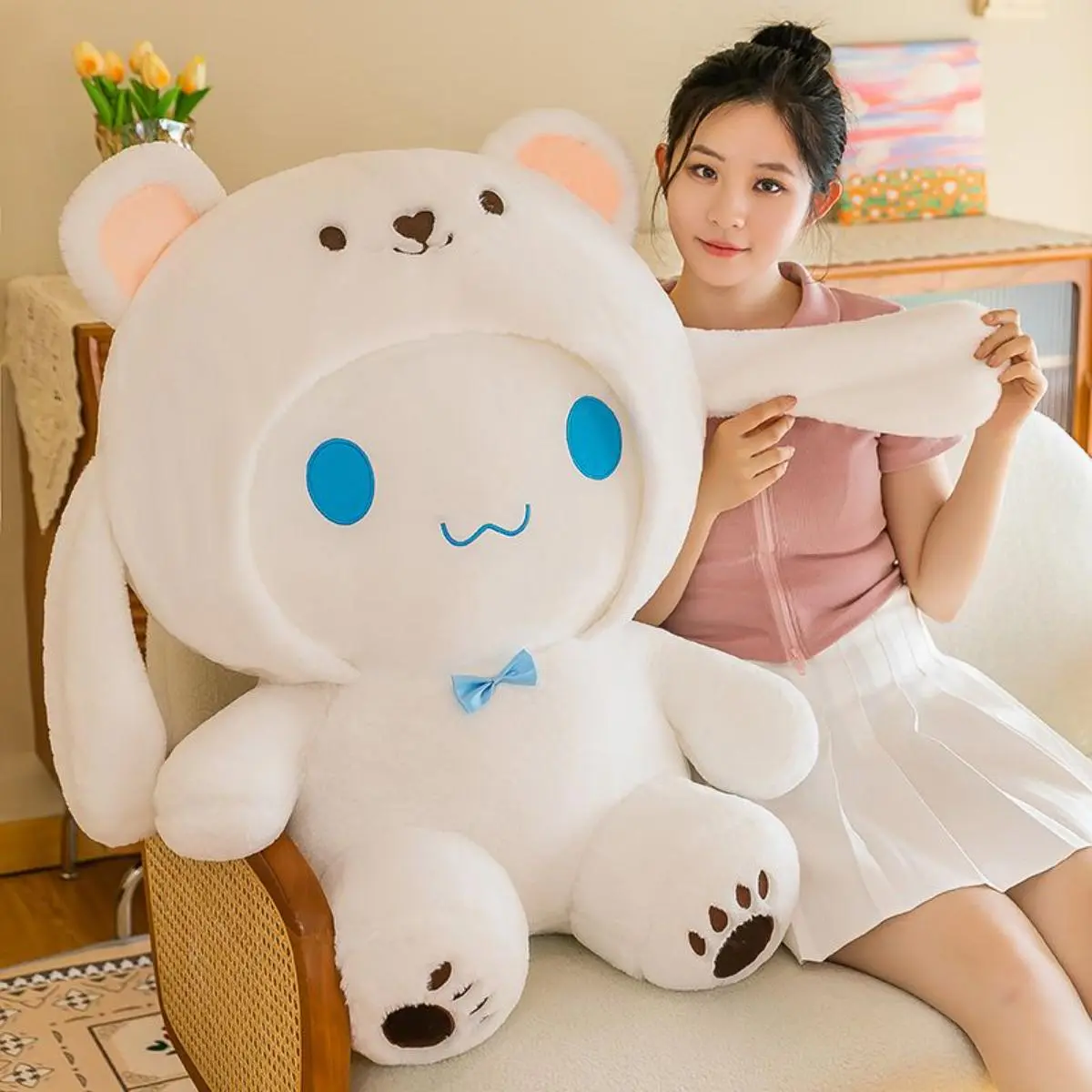 Free Shippingnew Cinnamoroll Cute Shapeshift White Bear Cinnamon Dog Doll Plush Doll Rabbit Gifts for Girlfriend Educational Gift Set Boys Girls Multicoloured Game Musical Educational Cute
