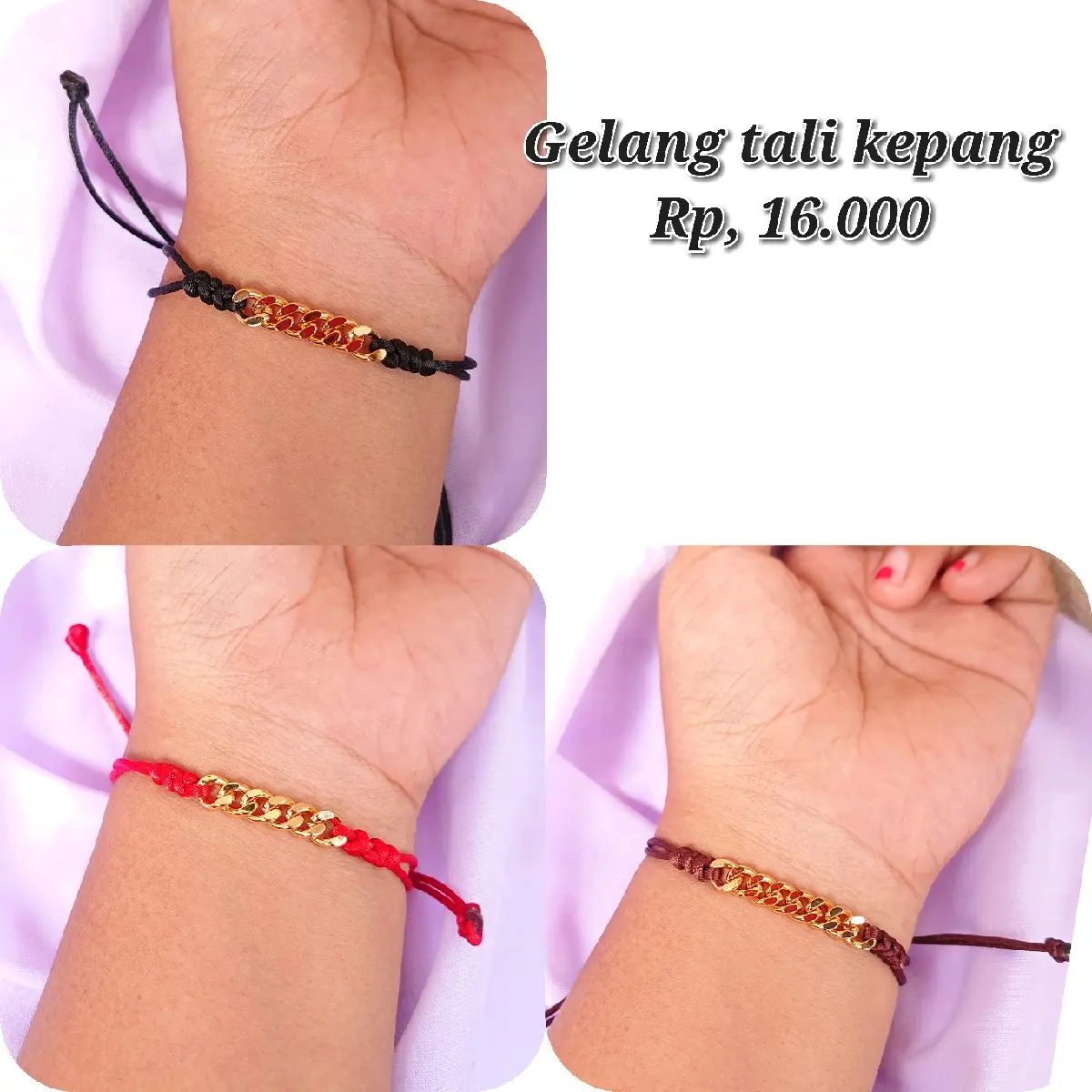 Gelang tali simple warna tali random