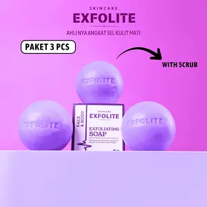 Exfolite 3 Pcs Exfoliating Soap Angkat Sel Kulit Mati Perontok Daki Seluruh Badan