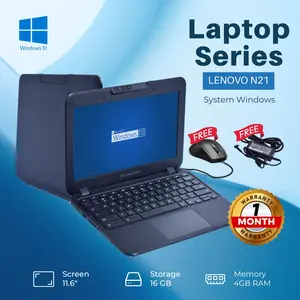 [Pre-Owned] Laptop Lenovo N21 RAM 4GB SSD 16GB Layar 11.6 Inch Windows 10 Intel Celeron N2840 Bekas