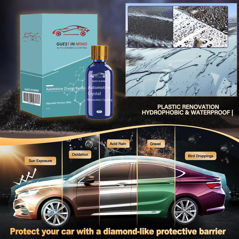  A【Phiên bản nâng cấp Chất phủ tinh thể phục hồi ô tô Lớp phủ sơn xe độ cứng 9H | Lão hóa sơn xe | Sửa chữa vết xước | Làm mới nhựa Chống thấm nước & chống nước | | Phủ kính | Tăng cường độ bóng 30ml  Dùng cho ô tô xe máy  