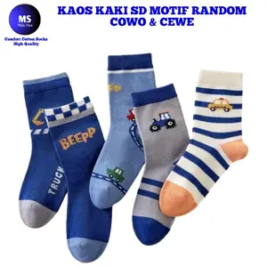 5 Pasang Kaos Kaki SD Laki - Laki Dan Perempuan Motif Random Cewe Cowo Fashion Anak