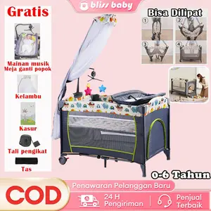 [Garansi 10 Tahun]Tempat Tidur Bayi Box Bayi Lipat Multifungsi Bisa Dilipat 6 in 1 box  bayi box  bayi