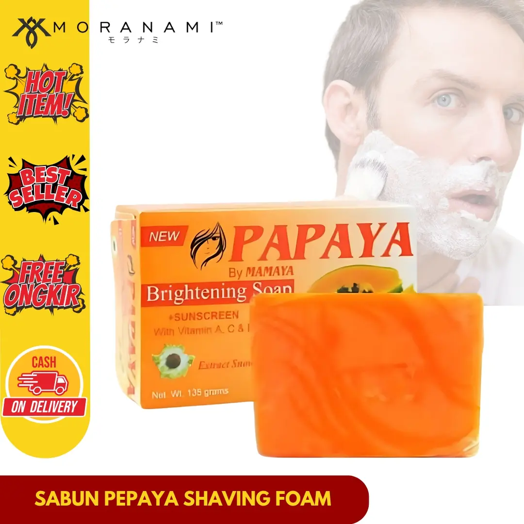 Sabun Pepaya Mamaya Brightening Soap 135gr Sabun Cuci Muka Busa Cukur Jenggot Pria Wanita