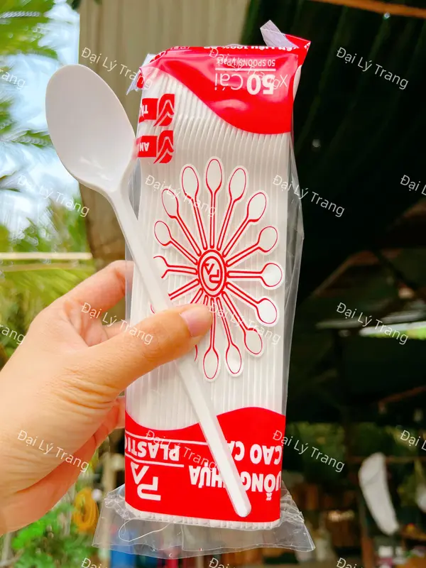 Muỗng Trà Sữa Dài 20cm Nhựa PP Nguyên Sinh Đủ Màu 50 Cái/Bịch 5