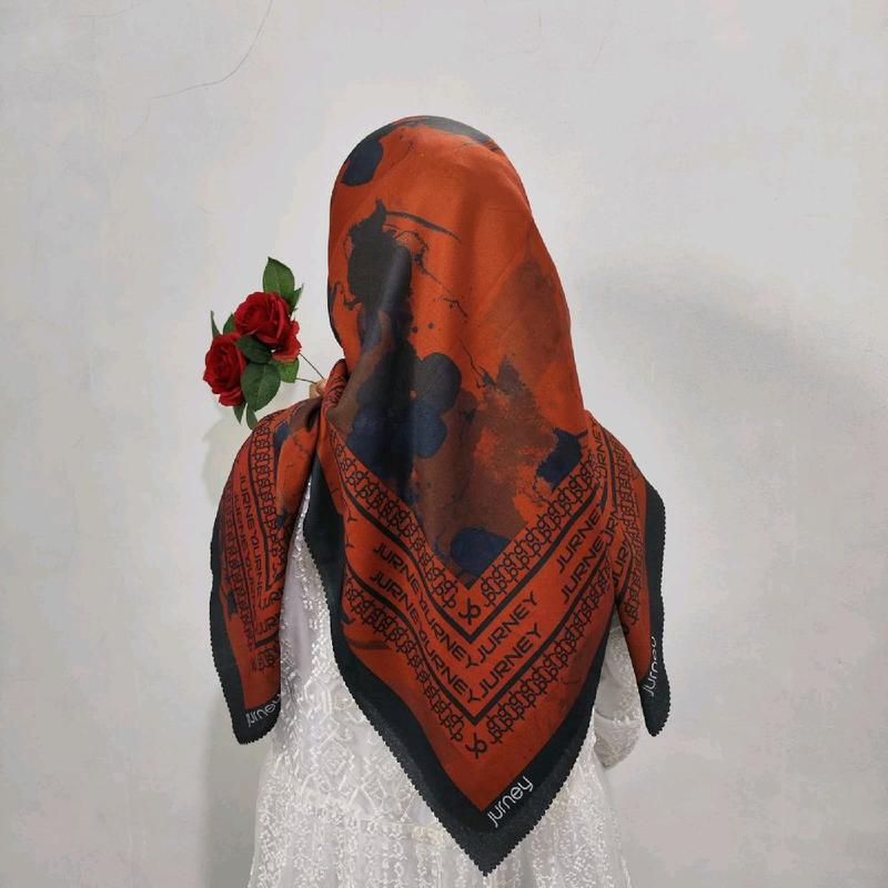 Hijab segi empat voal motif jilbab segiempat sekarang Kerudung Muslim Square Hitam Mewah outfit  kerudung  BERKAHfhasion 2