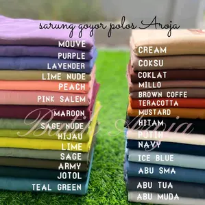 Sarung Goyor Polos Rayon Super, Sarung Polos Aroja, Sarung Polos Premium Santri Santriwati Adem Nyaman di pakai