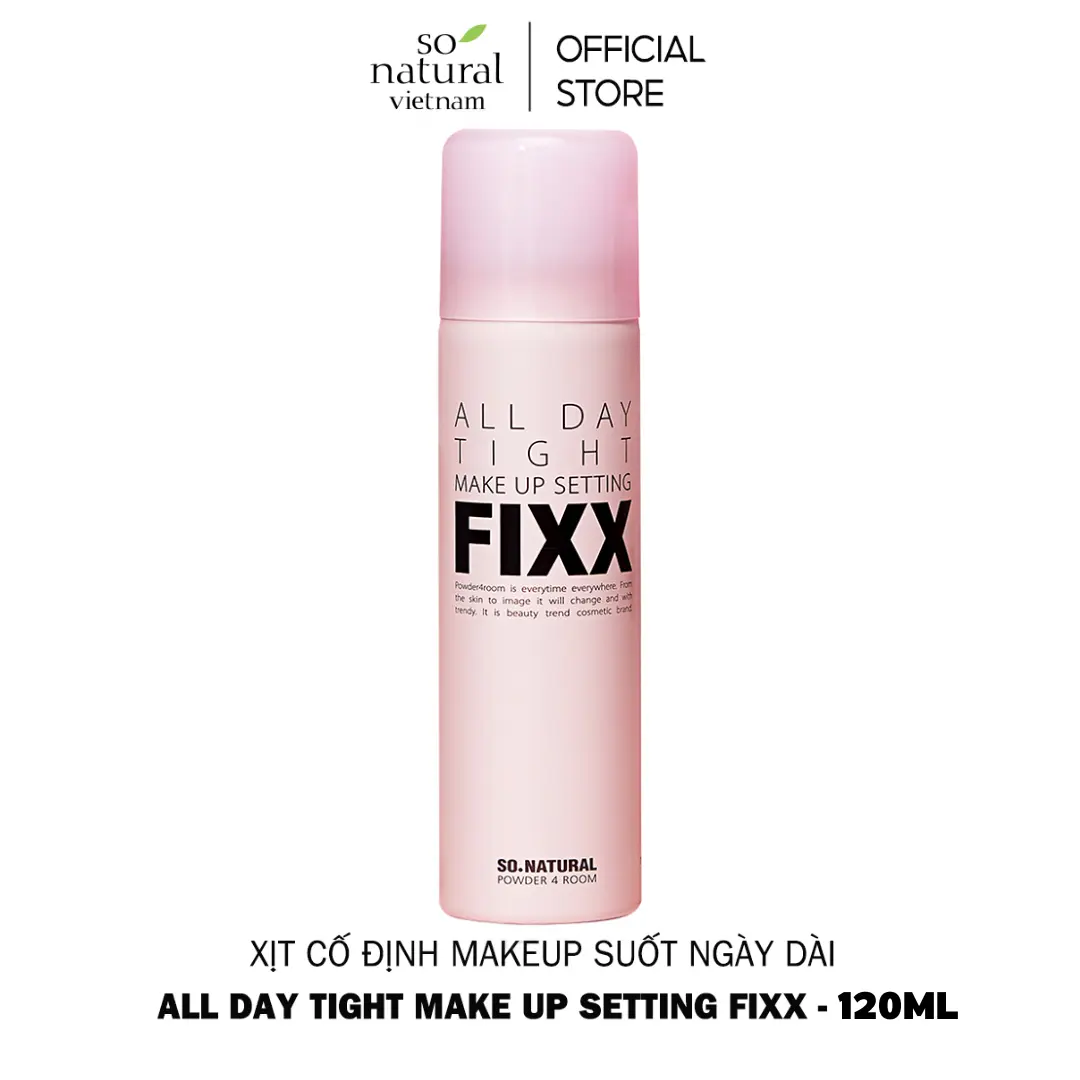 Xịt Khóa Makeup Toàn Diện, Hiệu Ứng Căng Bóng, Lớp Nền Mịn Lì Trên Da All Day Setting Fixx - So Natural (35ml/75ml/120ml) Mỹ Phẩm - Cosmetic - Trang Điểm Nữ Women
