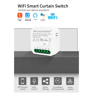 SIXWGH Mini Smart Curtain Switch WiFi Tuya 2 CH Control Module 10A - WHD09