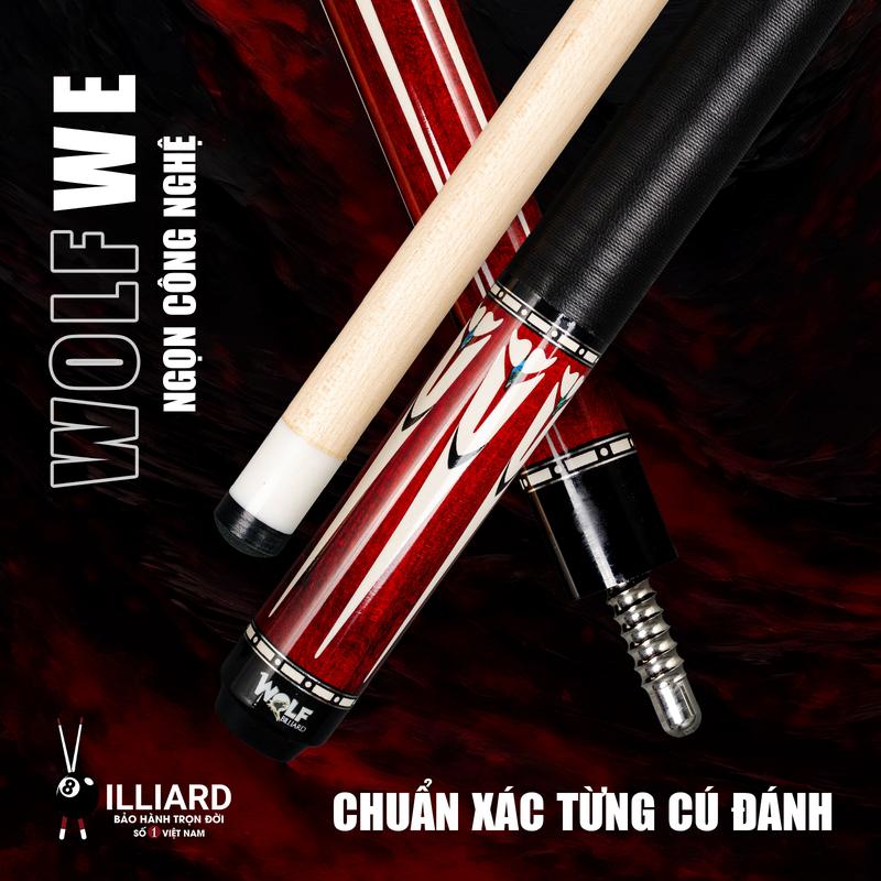 XBILLIARD Cơ Bida Công Nghệ WOLF WE Ngọn Công Nghệ W2 Lõi Gỗ Bấc Giảm Văng Giảm…