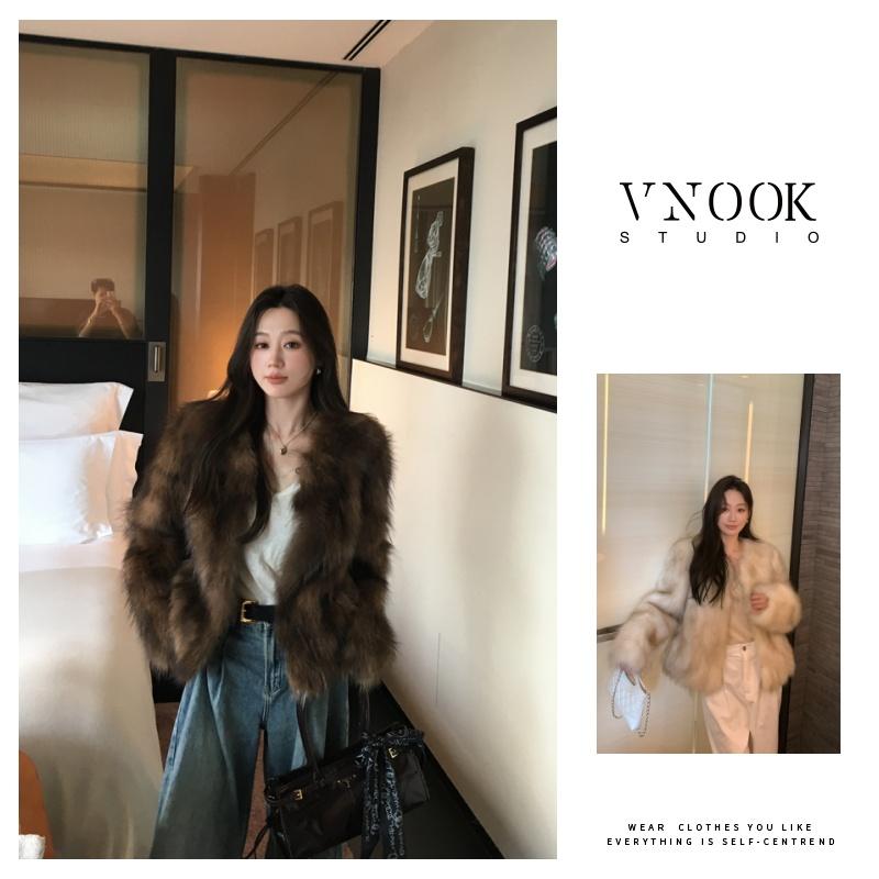 【VNOOK Áo Khoác Lông Phong Cách Ngắn Dành Cho Nữ Thích Hợp Cho Mùa Thu Và Mùa Đông Bó Sát Hoàn Hảo Cho Phụ Nữ