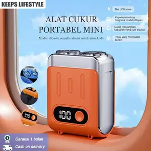 Ankey Alat Cukur Listrik Mini6 Portable LCD Display Cukur Basah & Kering Isi Daya