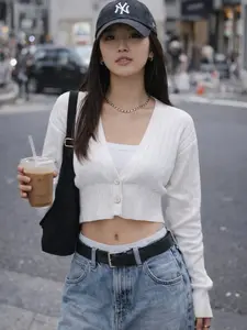 Cardigan Rajut Wanita Korea Style – Outer Knit Premium Import Hongkong | ZAFA FASHION HONGKONG