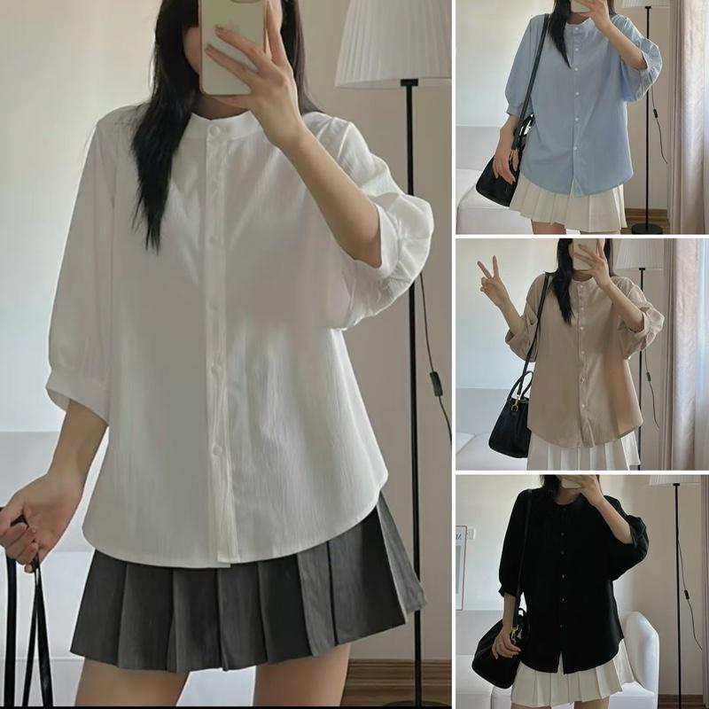 Áo sơ mi tay lỡ chất vải thô đuĩ nhiều màu M77