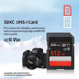 Kartu MicroSD 100Mbps dengan Adaptor 32/64/128/256/512/1024GB Kelas 10 Ultra Otg Storage memory card digicam - 2TB